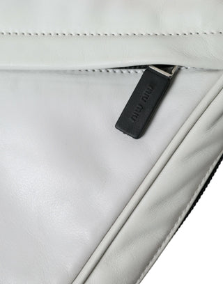 Elegant Black And White Leather Crossbody Bag