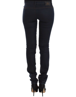 Chic Dark Blue Slim Jeans For Elegant Style