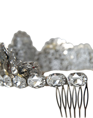 Silver Brass Strass Crystal Crown Tiara Led Diadem