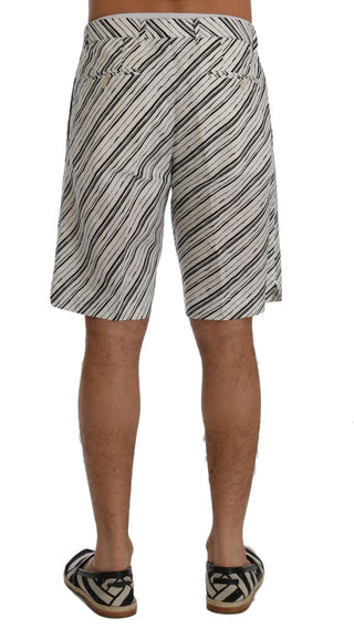 Elegant Striped Cotton-linen Shorts - Luxury for You