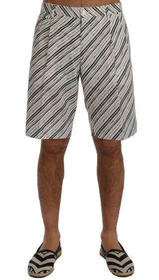 Elegant Striped Cotton-linen Shorts - Luxury for You