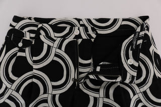 Chic Black & White Patterned Linen Shorts - Luxury for You