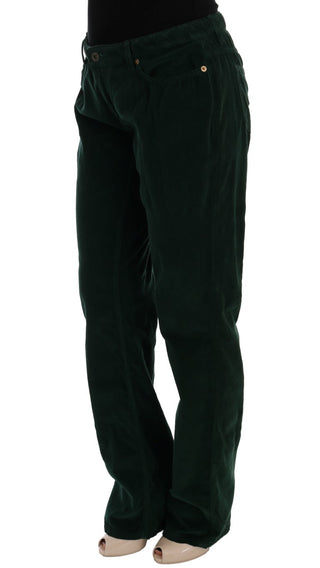 Elegant Green Cotton Blend Trousers - Luxury for You