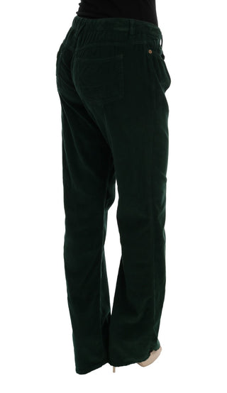 Elegant Green Cotton Blend Trousers - Luxury for You