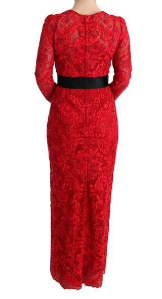 Elegant Red Sheath Dress With Silk Bow Belt - Luxury for You