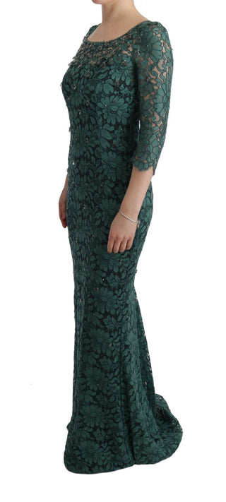 Elegant Green Crystal Embellished Sheath Dress - Luxury for You