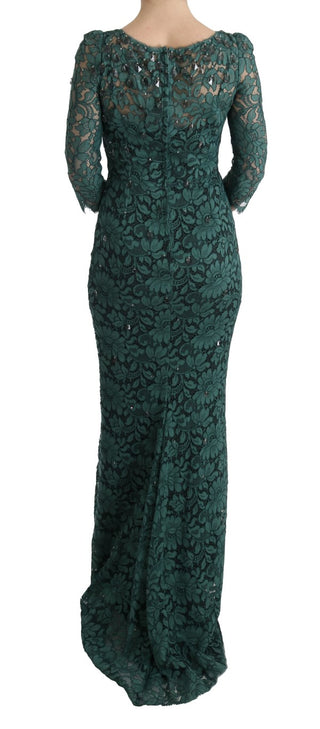 Elegant Green Crystal Embellished Sheath Dress - Luxury for You