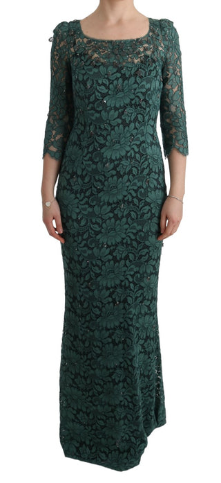 Elegant Green Crystal Embellished Sheath Dress - Luxury for You