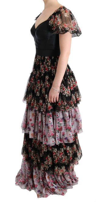 Elegant Floral Shift Dress In Multicolor Silk Blend - Luxury for You