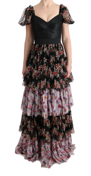 Elegant Floral Shift Dress In Multicolor Silk Blend - Luxury for You