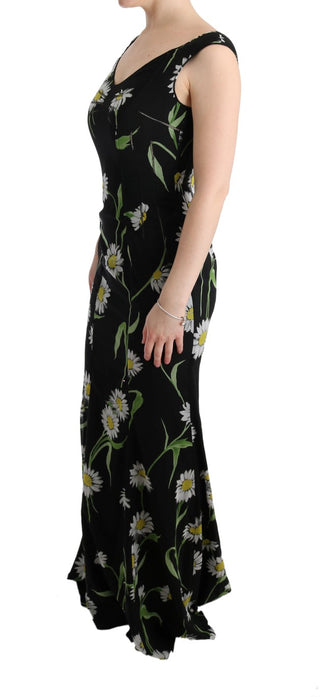 Sunflower Print Full Length Sheath Dress - Luxury for You