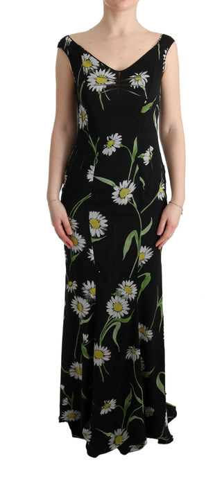 Sunflower Print Full Length Sheath Dress - Luxury for You