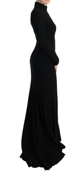 Elegant Full Length Sheath Gown In Black - Luxury for You