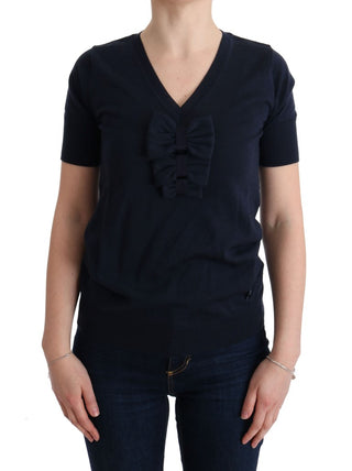 Elegant Blue Wool Top - Chic Everyday Elegance - Luxury for You