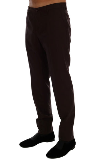 Elegant Slim Fit Formal Trousers In Purple - Luxury for You