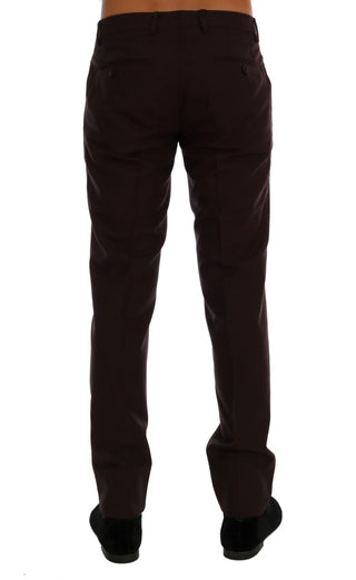 Elegant Slim Fit Formal Trousers In Purple - Luxury for You