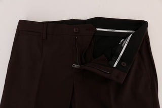 Elegant Slim Fit Formal Trousers In Purple - Luxury for You