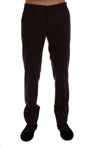 Elegant Slim Fit Formal Trousers In Purple - Luxury for You