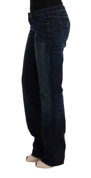 Elegant Blue Regular Fit Cotton Jeans - Luxury for You