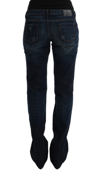 Elegant Blue Regular Fit Cotton Jeans - Luxury for You