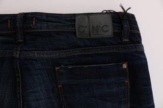 Elegant Blue Regular Fit Cotton Jeans - Luxury for You