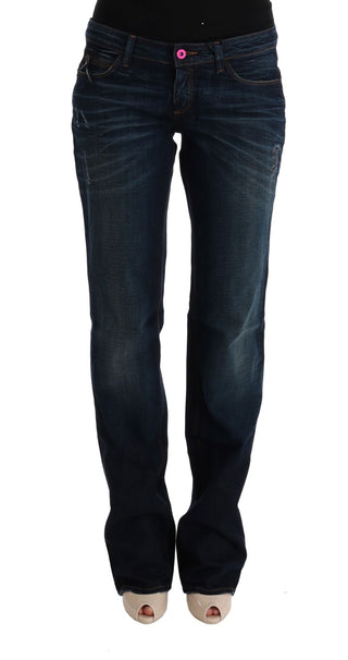 Elegant Blue Regular Fit Cotton Jeans - Luxury for You