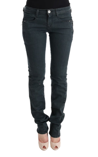 Chic Superslim Gray Cotton Jeans - Luxury for You