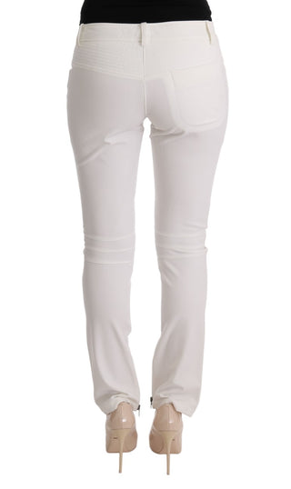 Chic White Slim Fit Cotton Pants - Luxury for You