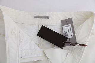 Chic White Slim Fit Cotton Pants - Luxury for You