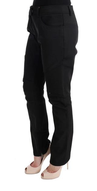 Sleek Black Cotton Slim Fit Pants - Luxury for You