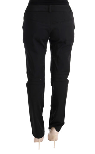 Sleek Black Cotton Slim Fit Pants - Luxury for You