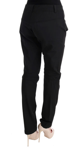 Sleek Black Cotton Slim Fit Pants - Luxury for You