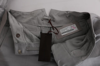 Chic Gray Cropped Silk Pants - Luxury for You