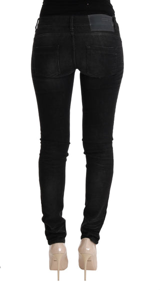 Chic Slim Fit Black Cotton Jeans - Luxury for You