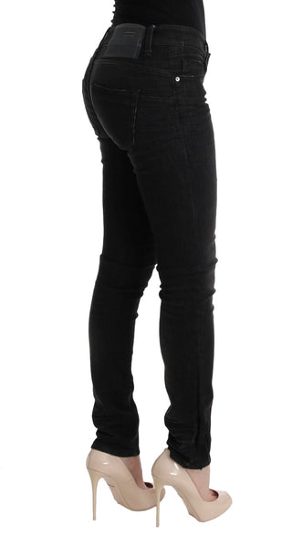 Chic Slim Fit Black Cotton Jeans - Luxury for You