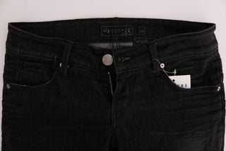 Chic Slim Fit Black Cotton Jeans - Luxury for You