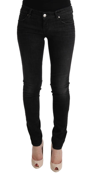 Chic Slim Fit Black Cotton Jeans - Luxury for You