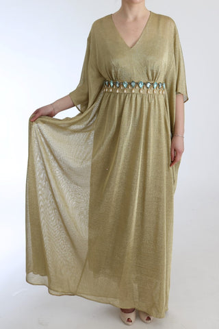 Elegant Gold Shift Gown Dress - Luxury for You