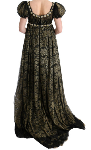 Sunflower Lace Crystal Maxi Shift Dress - Luxury for You