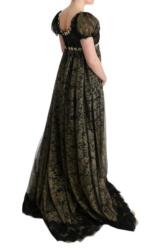 Sunflower Lace Crystal Maxi Shift Dress - Luxury for You