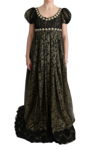 Sunflower Lace Crystal Maxi Shift Dress - Luxury for You