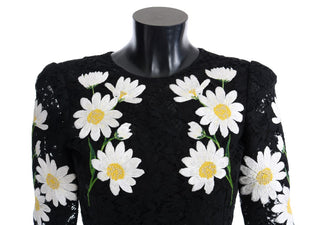 Black Floral Lace Chamomile Embroidered Dress - Luxury for You