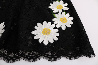 Black Floral Lace Chamomile Embroidered Dress - Luxury for You