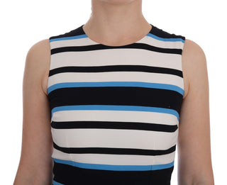 Chic Striped Silk Sheath Dress - Luxury for You