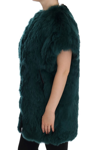 Exquisite Green Alpaca Fur Long Vest - Luxury for You