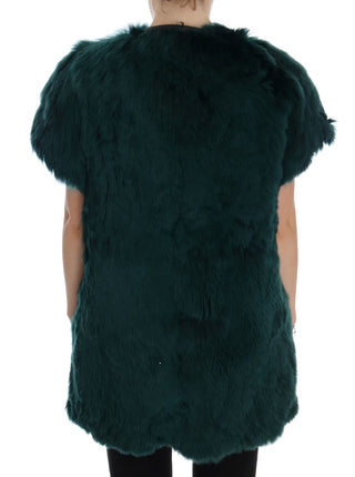 Exquisite Green Alpaca Fur Long Vest - Luxury for You