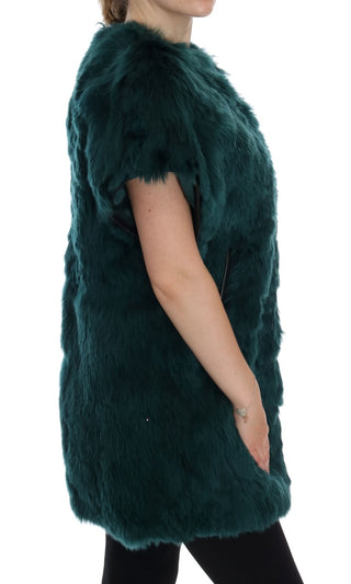 Exquisite Green Alpaca Fur Long Vest - Luxury for You