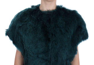 Exquisite Green Alpaca Fur Long Vest - Luxury for You