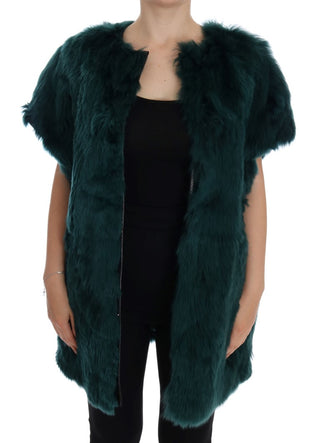 Exquisite Green Alpaca Fur Long Vest - Luxury for You