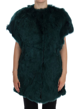 Exquisite Green Alpaca Fur Long Vest - Luxury for You